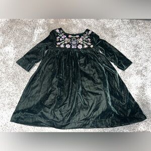 Perk euc green velour dress 8y